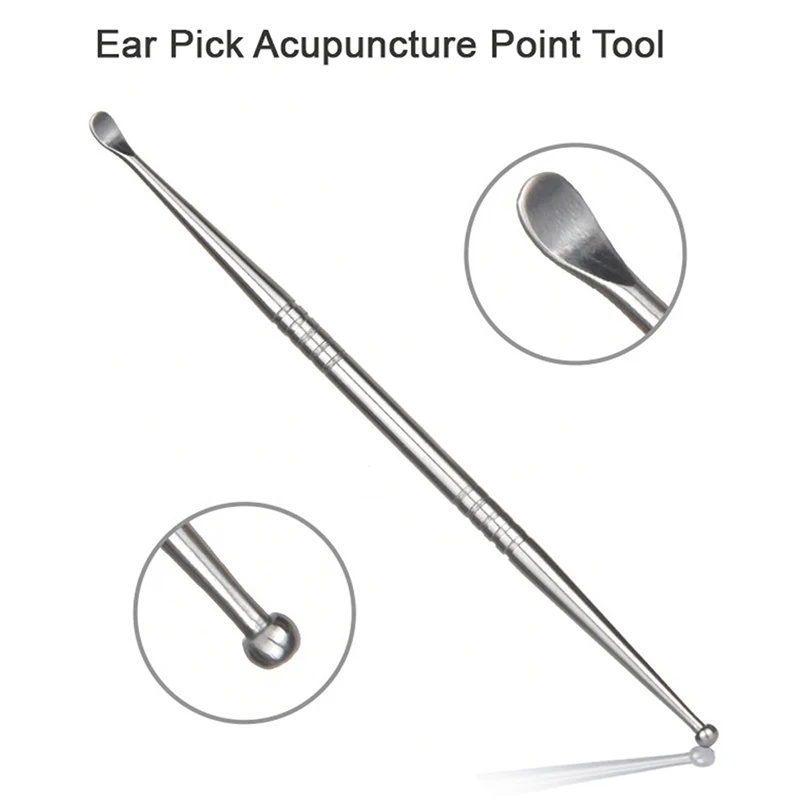 

Double Head Ear Wax Pickers Steel Acupuncture Point Probe Auricular Cleaner Ear Reflex Massage Needle Detection Health Care