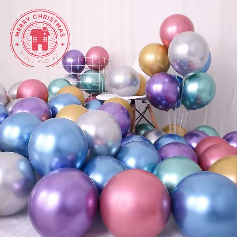 

30pcs/Lot Chrome Metal Balloon Metallic Rose Gold Silver Latex Balloons Wedding Decoration Birthday Party Valentine's Day Cecor