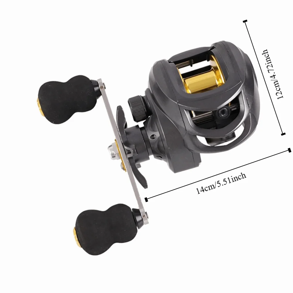 Double Rocker Arm Fishing Metal Spool Comfortable Grip 7.2:1 Gear Ratio Carp Spinning Reel Metal Bearings Strength