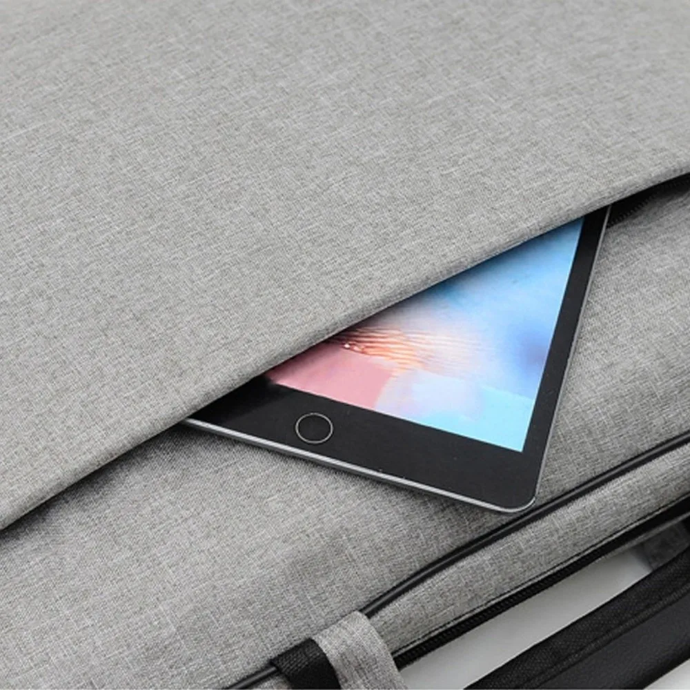 15.6/17 Inch Business Laptop Bag with Handle Briefcase Portable Laptop Bags Solid Color Shoulder Strap Laptop Shoulder Bag - 2