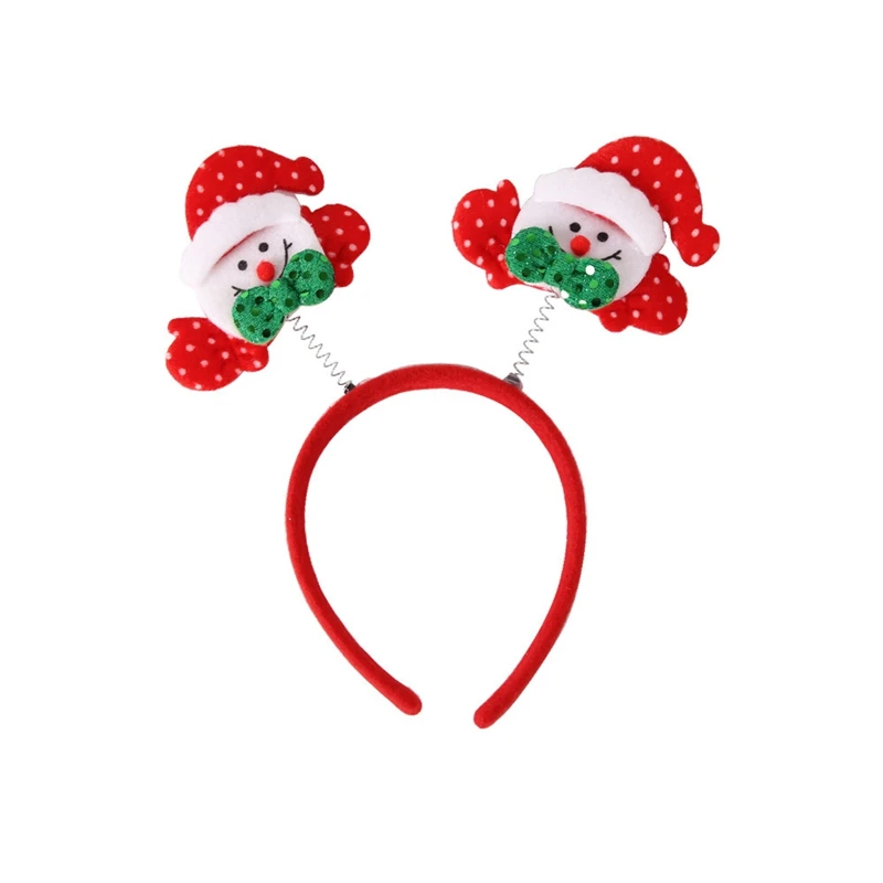 Christmas Headbands Cute Christmas Hair Hoop Santa Claus Hair Band Reindeer Snowman Head Hat Toppers Funny Holiday Party