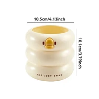 Kawaii Round Pen Holder Cute Cartoon Pencil Stand Desktop Large Capacity Storage Pen Holder School Student Stationery Supplies 6