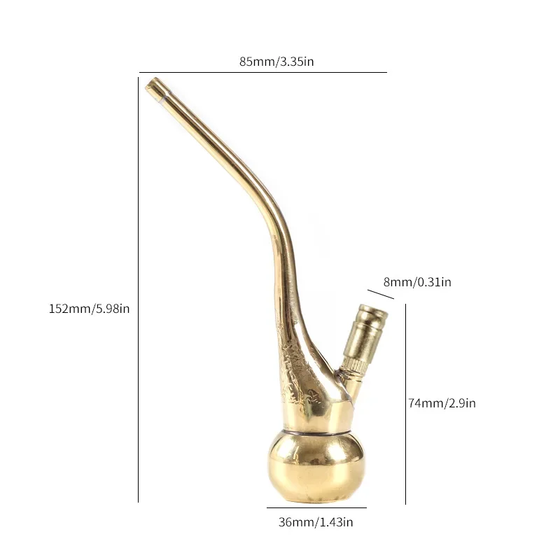 Mini Hookah Brass Tobacco Shisha Water Pipes for Cigarette Portable Dual use Water Smoking Pipes Gift for Men Accessories