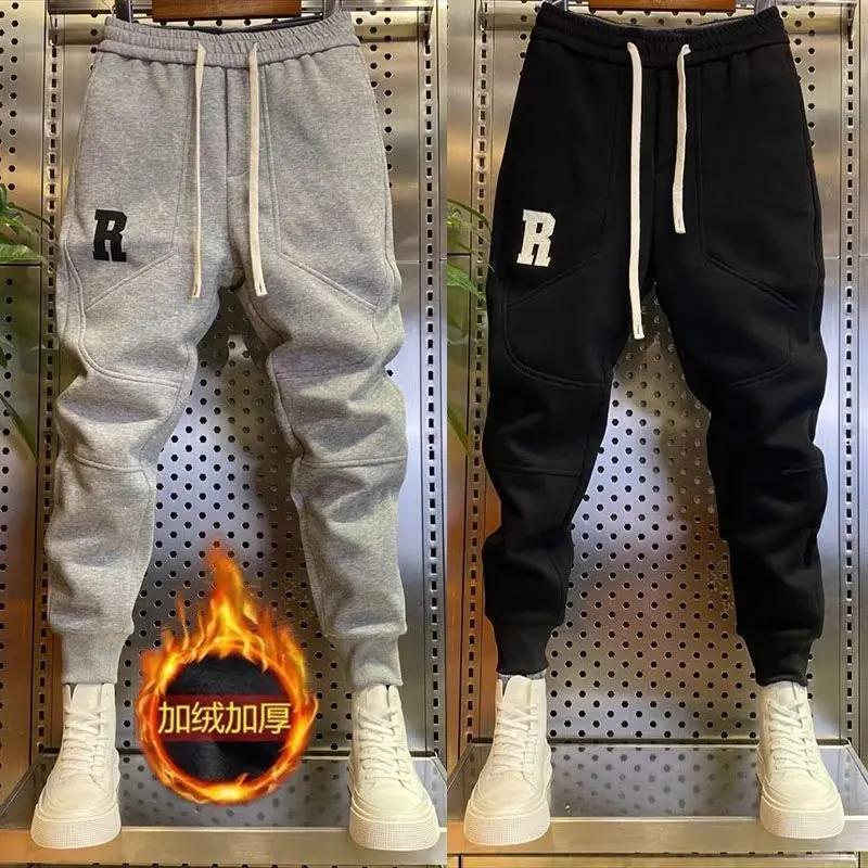 

Men's Fleece Sweatpants Winter Outdoor Warm Plush Active Running Jogger Cargo Casual Pant y2k Adjustable Drawstring Trousers