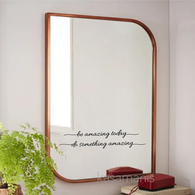 Autocollant miroir en vinyle You Look Amazing, décor de salle de bains, autocollant de citation inspirante, décoration de salle d'essayage de chambre à coucher 4