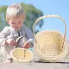 Mini Hand-woven Storage Baskets Plastic Flower Basket Fruit Rattan Cosmetics Candy Gift Packing Basket Garden Fruit Picnic Bags 4
