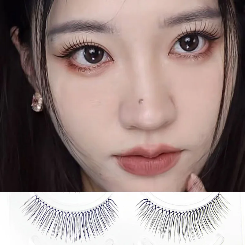 Transparent Stem Japanese 5 Pairs False Eyelashes Natural Thick Cross Stage Eyelashes Makeup