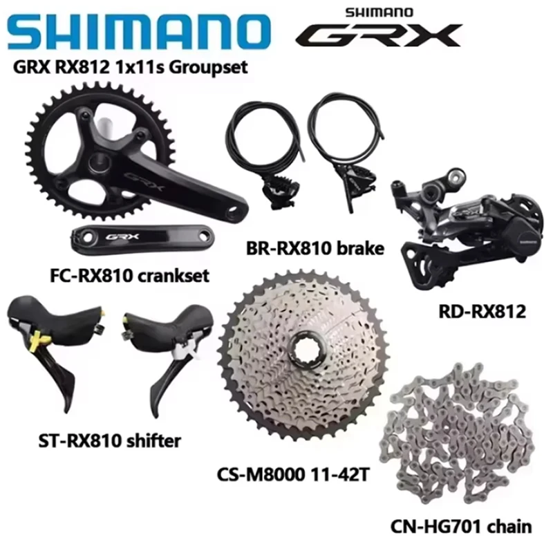 Shimano GRX RX810 RX812 1X11s Groupset 170mm 172.5mm 40/42T