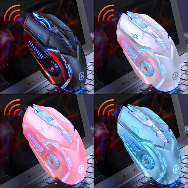 Souris sans fil aste RVB pour ordinateur portable, souris d'ordinateur  silencieuse, rétroéclairage LED, souris de jeu ergonomique, Bluetooth, PC -  AliExpress