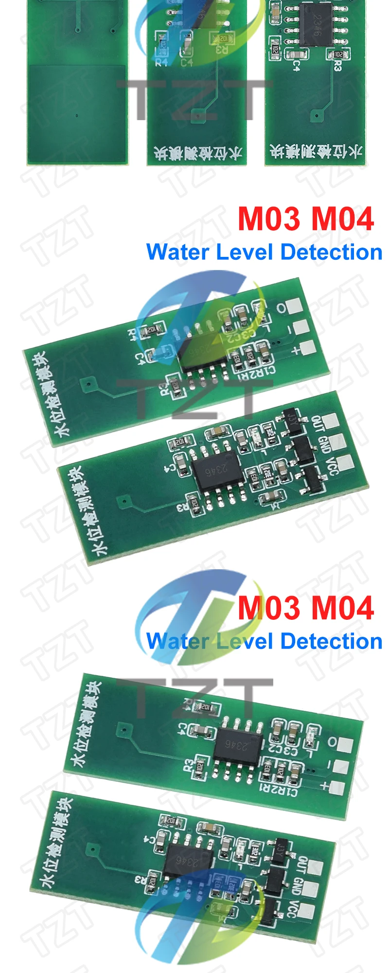 1/5PCS M03 M04 Wasserstandserkennungsmodul Sensor Grün berührungsloser Niveau-Touch-Schalter Flüssigkeitssensor – Detail 4