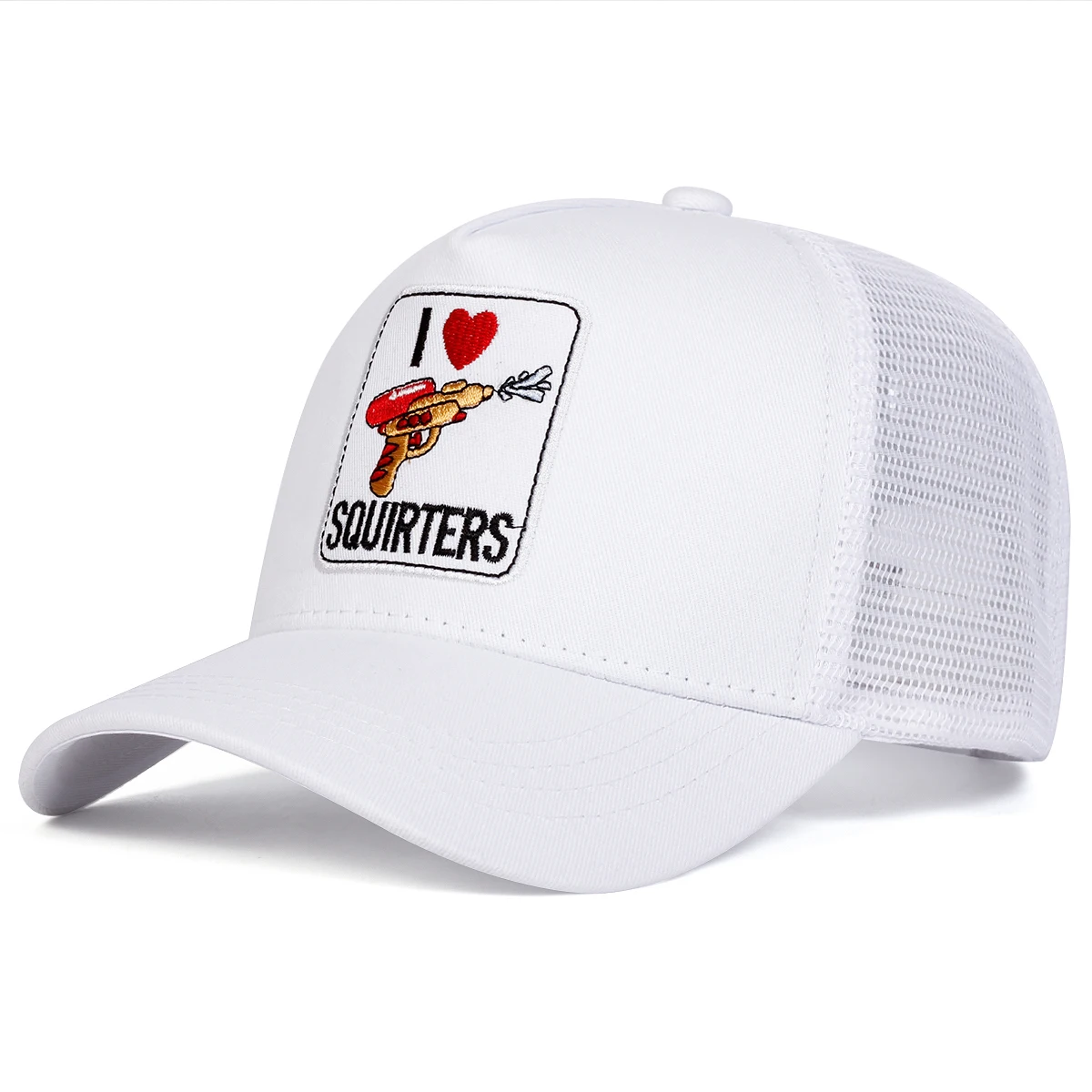 Unisex SQUIRTERS Baseball-Netzkappen mit Buchstabenstickerei, für Frühling und Herbst, für den Außenbereich, verstellbare Freizeithüte, Sonnenschutzhut, Sportkappe – Detail 4