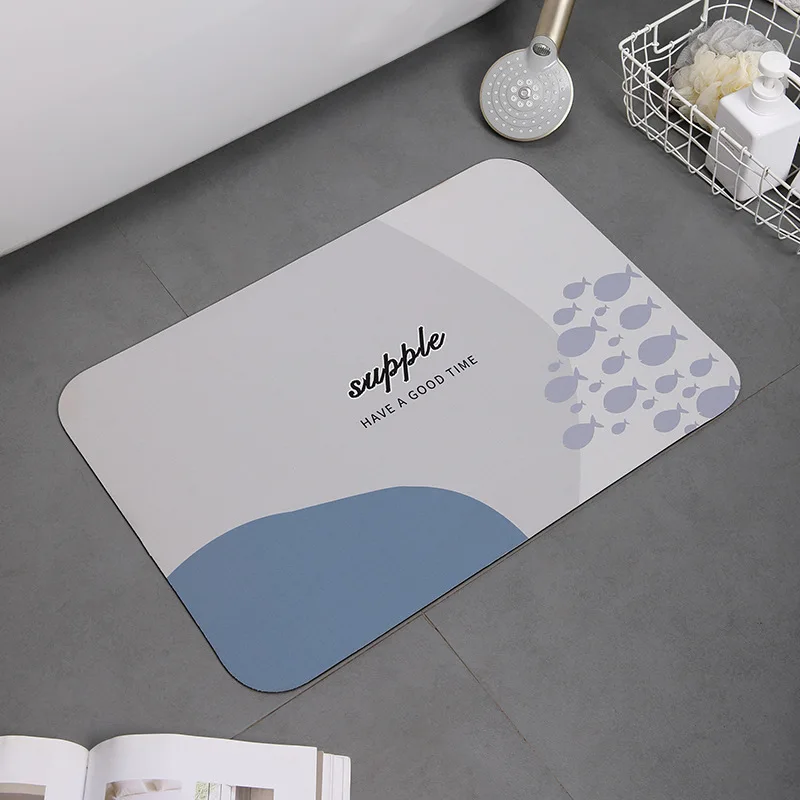 Super Absorbent Bath Mat Quick Dry Bathroom Rug Non Slip Toilet Carpet