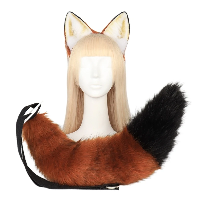 Simulación Gato Zorro Oreja Diadema Lindo Animal Lobo Pelo Bucle Lolita