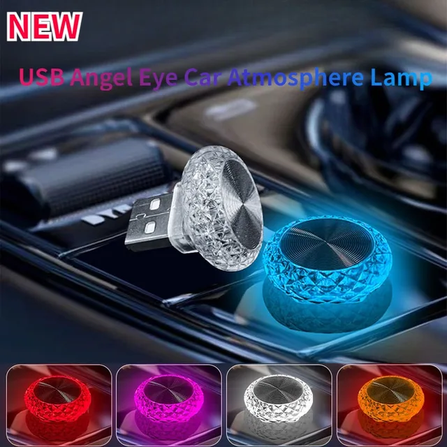 2024 New Hot Portable Car USB Ambient Light Mini LED Decorative Atmosphere Lamps For Auto Interior Computer Light Plug Play