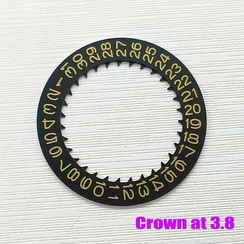 Elegant Black and Gold Kanji Date Week Wheel for Mechanical Movement Watch