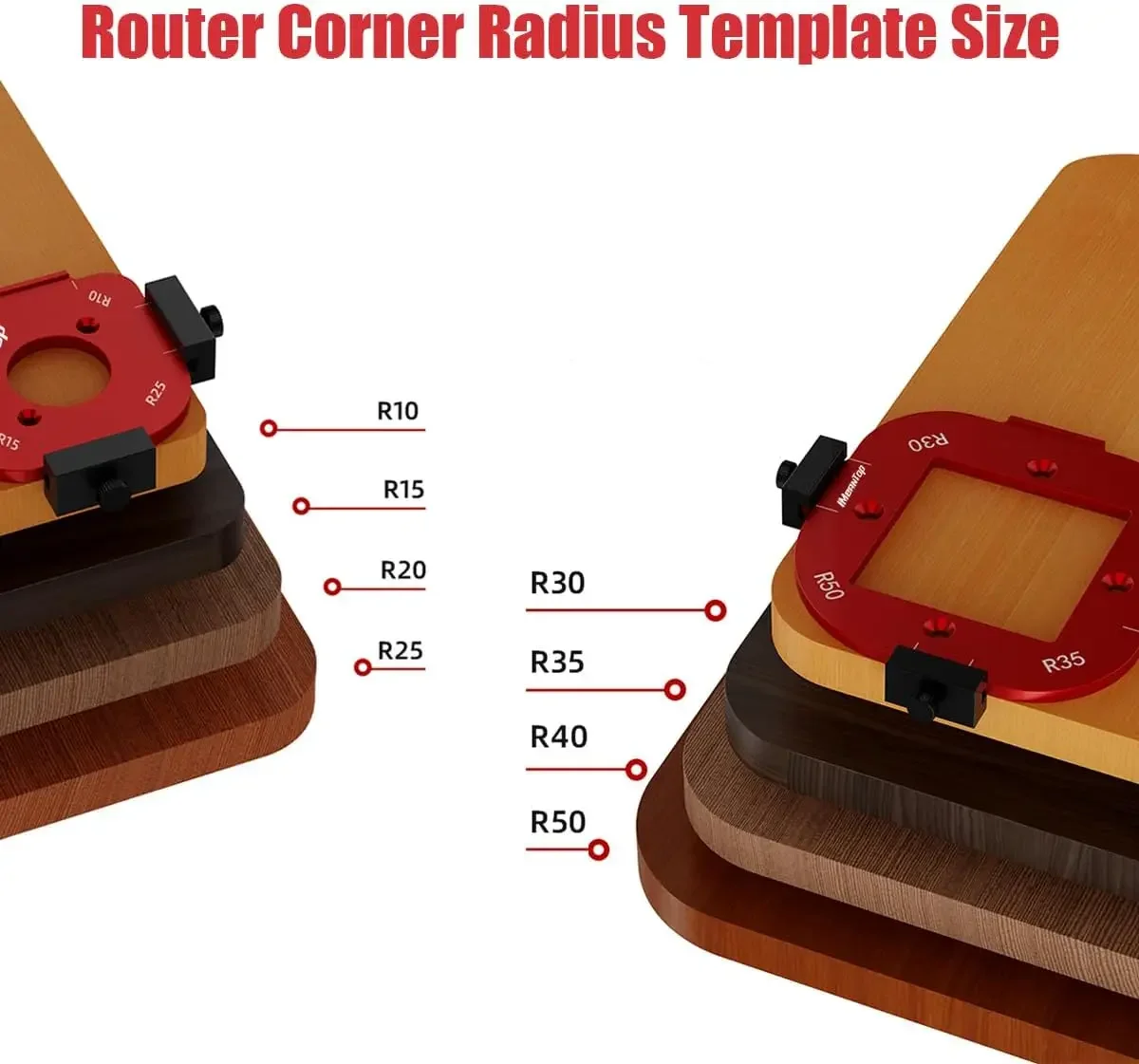 thumbnail image 2 of 2Pcs Corner Radius Quick‑Jig Template Semicircle Positioning Trimming Tool For Woodworking 2 of 14