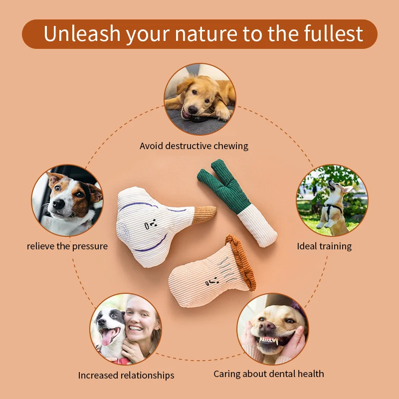 Plush Vegetable Dog Toy 4