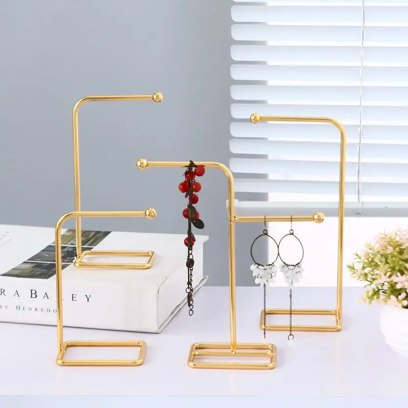 Jewelry Shelf Metal Earring Display Stand Vintage Exquisite for Necklace Handbag Photography Props Jewelry Set Show Jewelry Rack