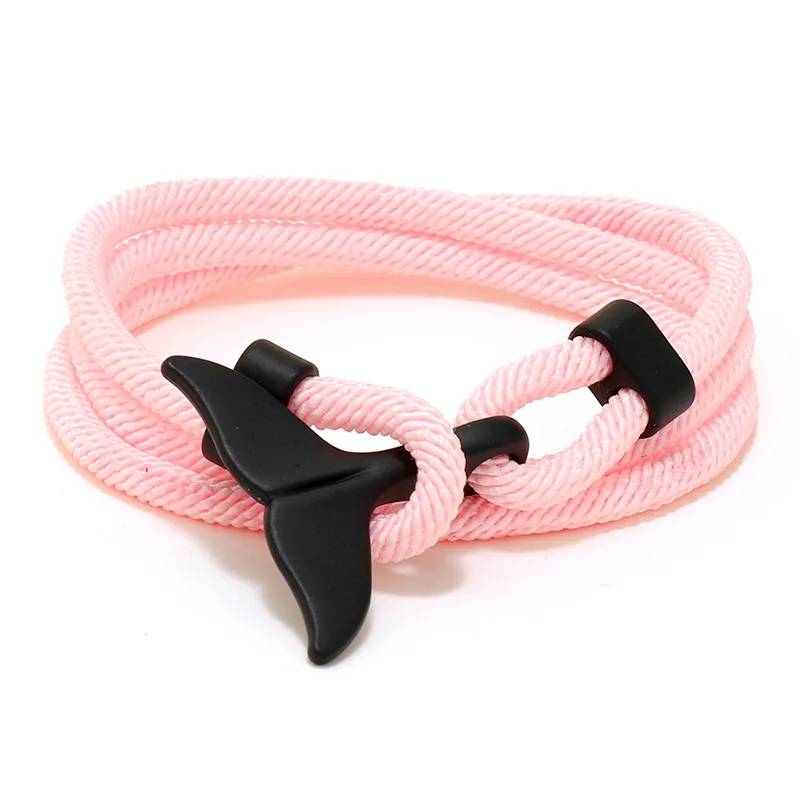Simple new Milan Line Ocean Wind Whale Tail Bracelet Personality everything with the Year of your life couple woven red bracelet 4