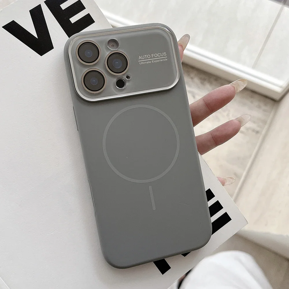 Enhanced Liquid Silicone Magnetic Charging Case with Glass Lens Protector