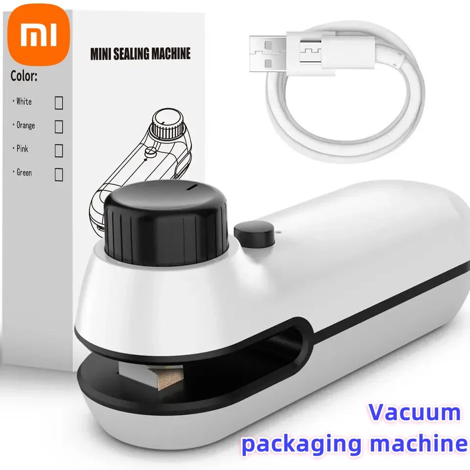 Bag Sealer Xiaomi Rechargable USB 2 In 1 Mini Heat Sealer Storage Bag Plastic Package Snack Sealer Clip Handheld Heat