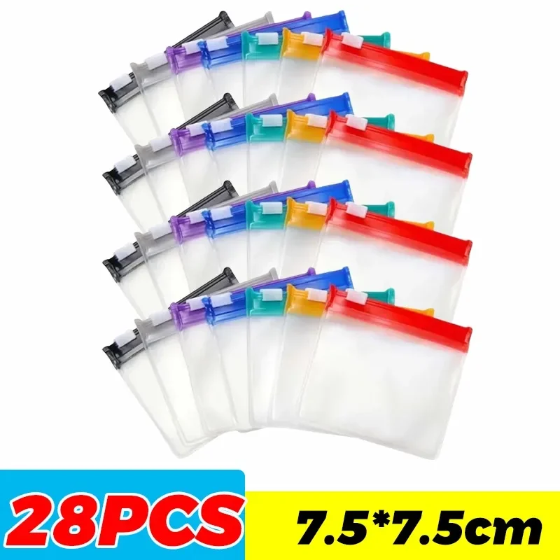 Compact Self-Sealing Zip Pouches - Colorful and Reusable Waterproof Storage Bags
