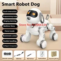 Early Education Touch Sense Electric Remote Control Dog Model Program Stunt Dance Story LED Expression Children RC Robot Dog Toy 1