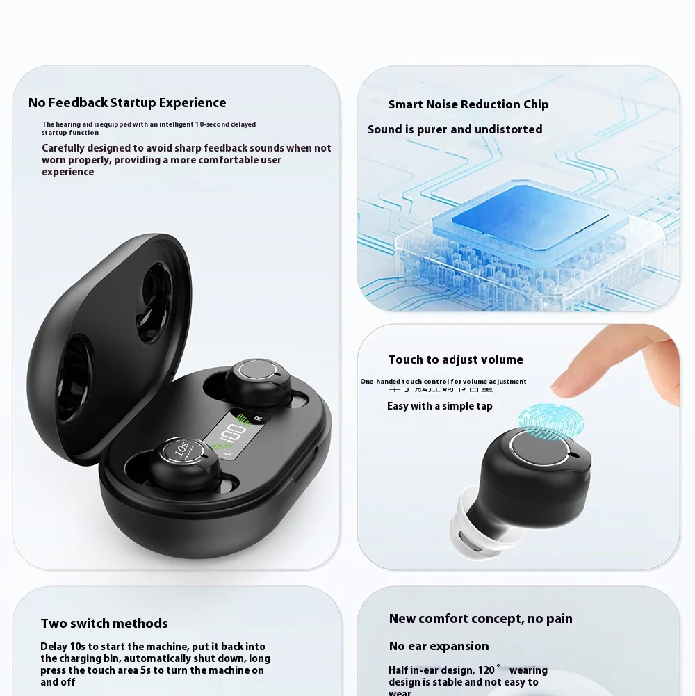 Rechargeable Hearing Aid Digital Sound Amplifier Audifonos Adjustable Portable H