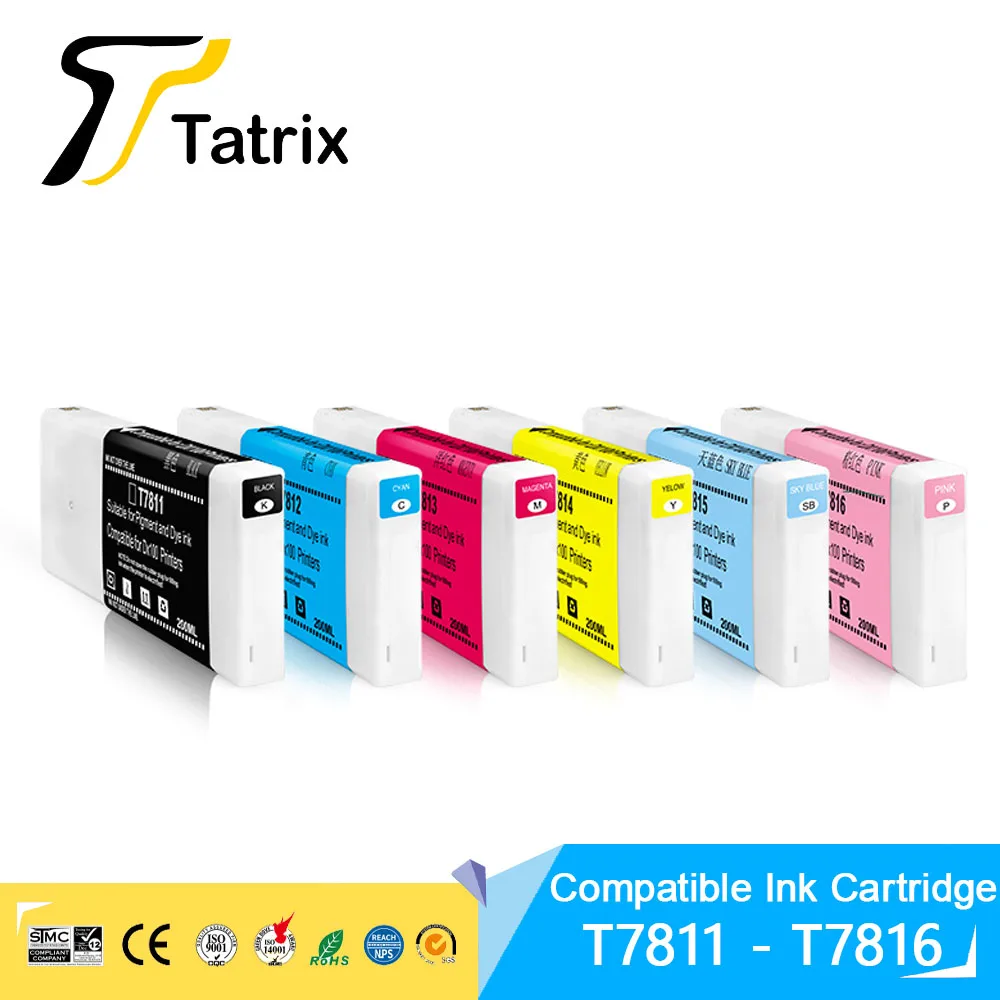 

Tatrix T7811 - T7816 Premium Compatible Color Inkjet Ink Cartridge for Epson Fujifilm Frontier-S DX-100 Fuji DX100 Printer