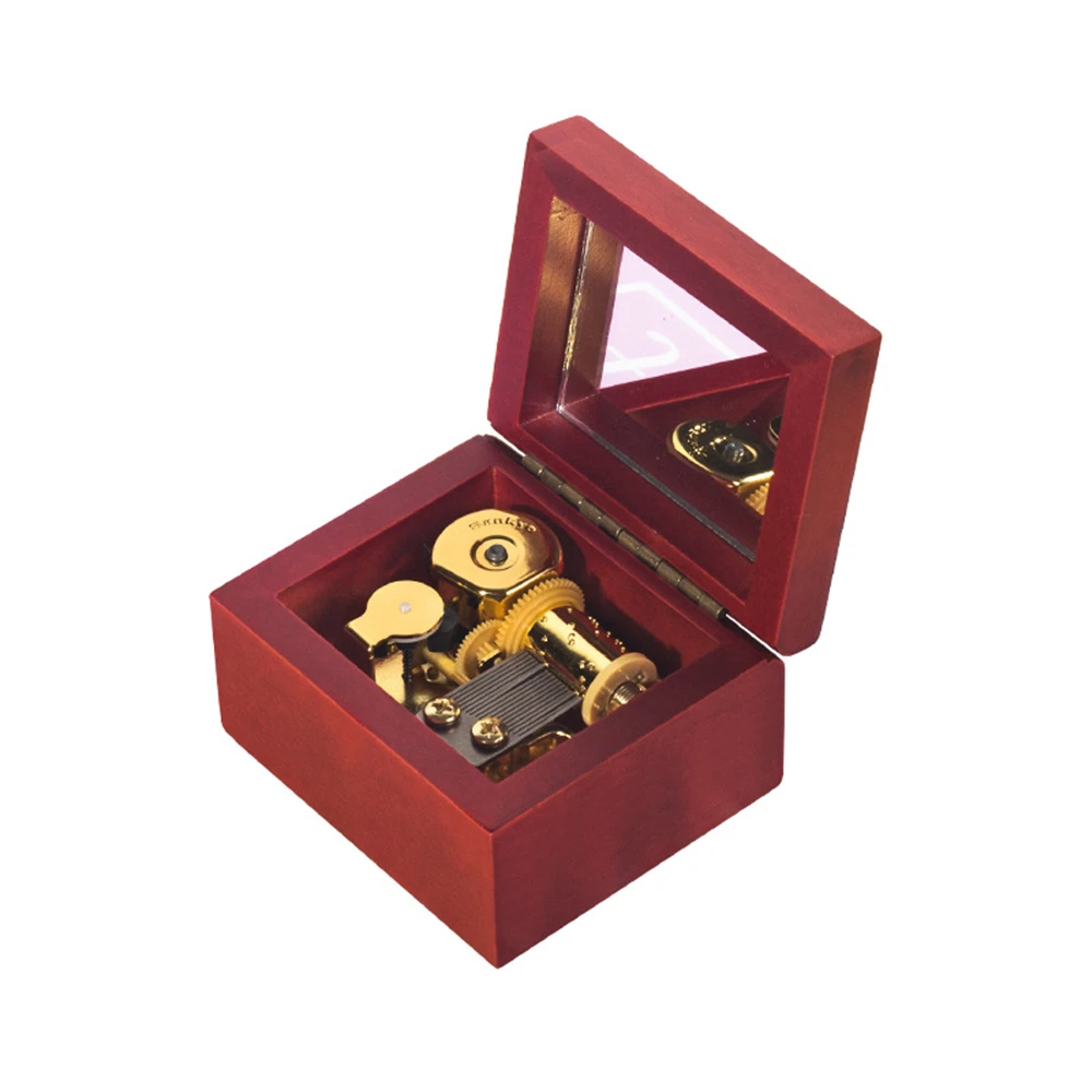 Wooden Vintage Music Box 18 Tones Wind-up Musical Box La Vie En Rose Over The Rainbow Jingle Bells Merry Go Round Birthday Gifts 6