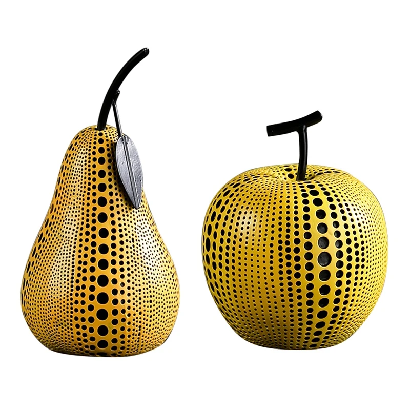 

Hot Wave Point Apple Pear Resin Craftwork Simulation Fruit Resin Decor Ornament Desktop Fruits Figurines Ornament