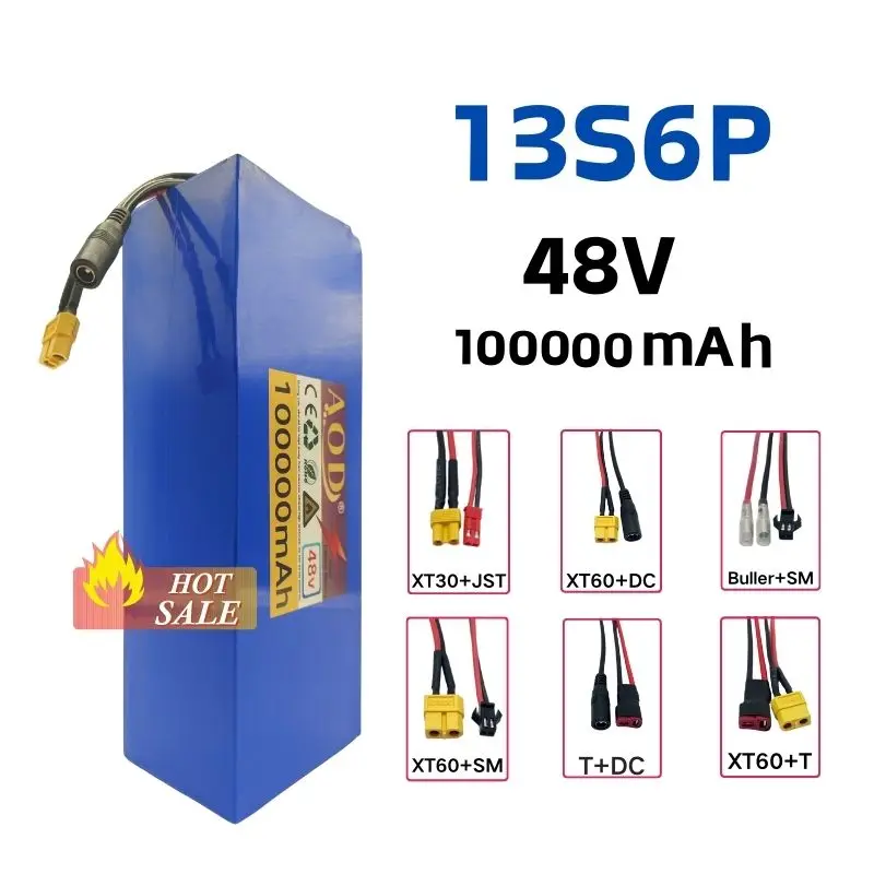 48V 100Ah 13S6P Lithium Battery Pack 48v 100000mAh 2000W Citycoco Motorized Scooter Batteries Built in 50A BMS
