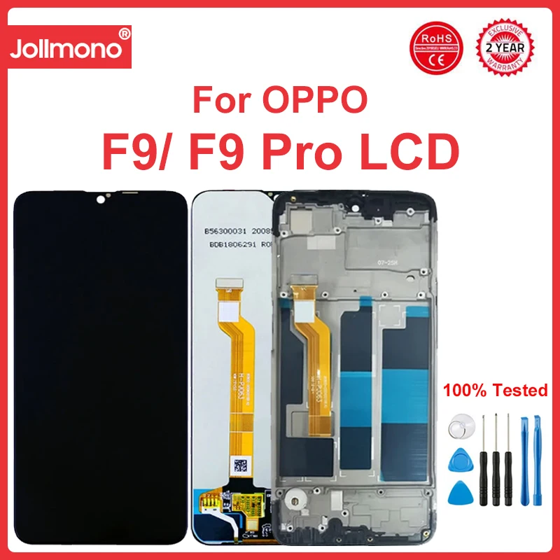 

6.3'' For OPPO F9 / F9 Pro Display LCD With Frame Screen Touch Digitizer Parts Replacement CPH1823 CPH1881 CPH1825