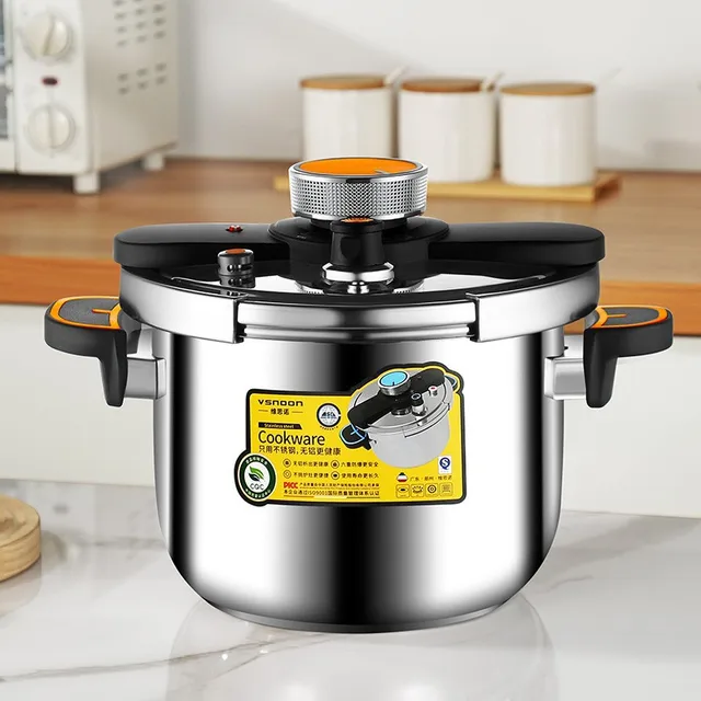 New Stainless Steel Pressure Cooker for Home Use - Small Size Explosion-Proof Pot Compatible with Gas & Induction Cooktops 3