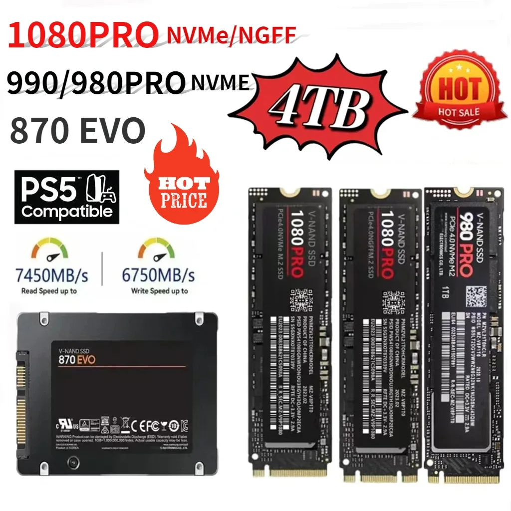 Neue original 1080pro interne Festplatte Solid State Festplatte nvme 2,0 pcie 4,0 ngff m.2 ssd Spiel für Desktop ps5 Gaming PC