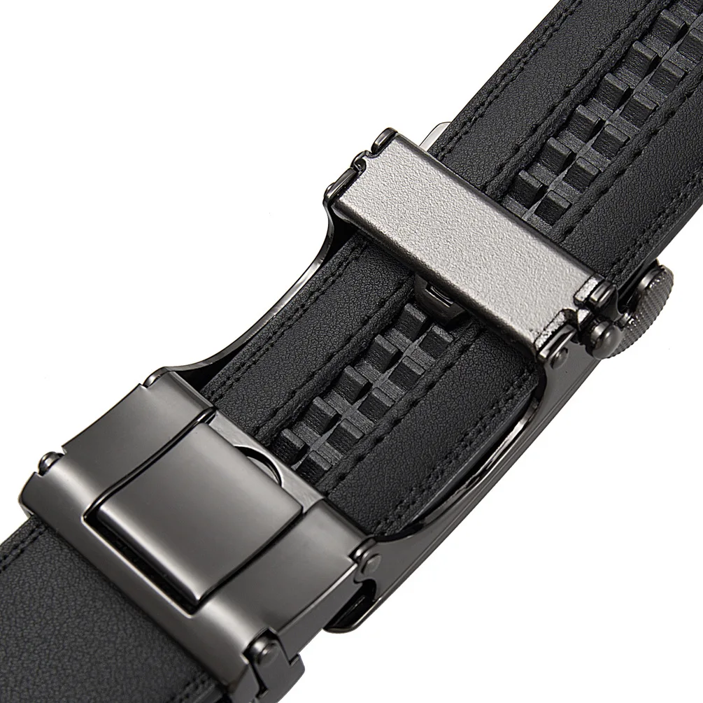 Automatic Leather Ratchet Belt for Men - Adjustable Fashion Designer Belt
