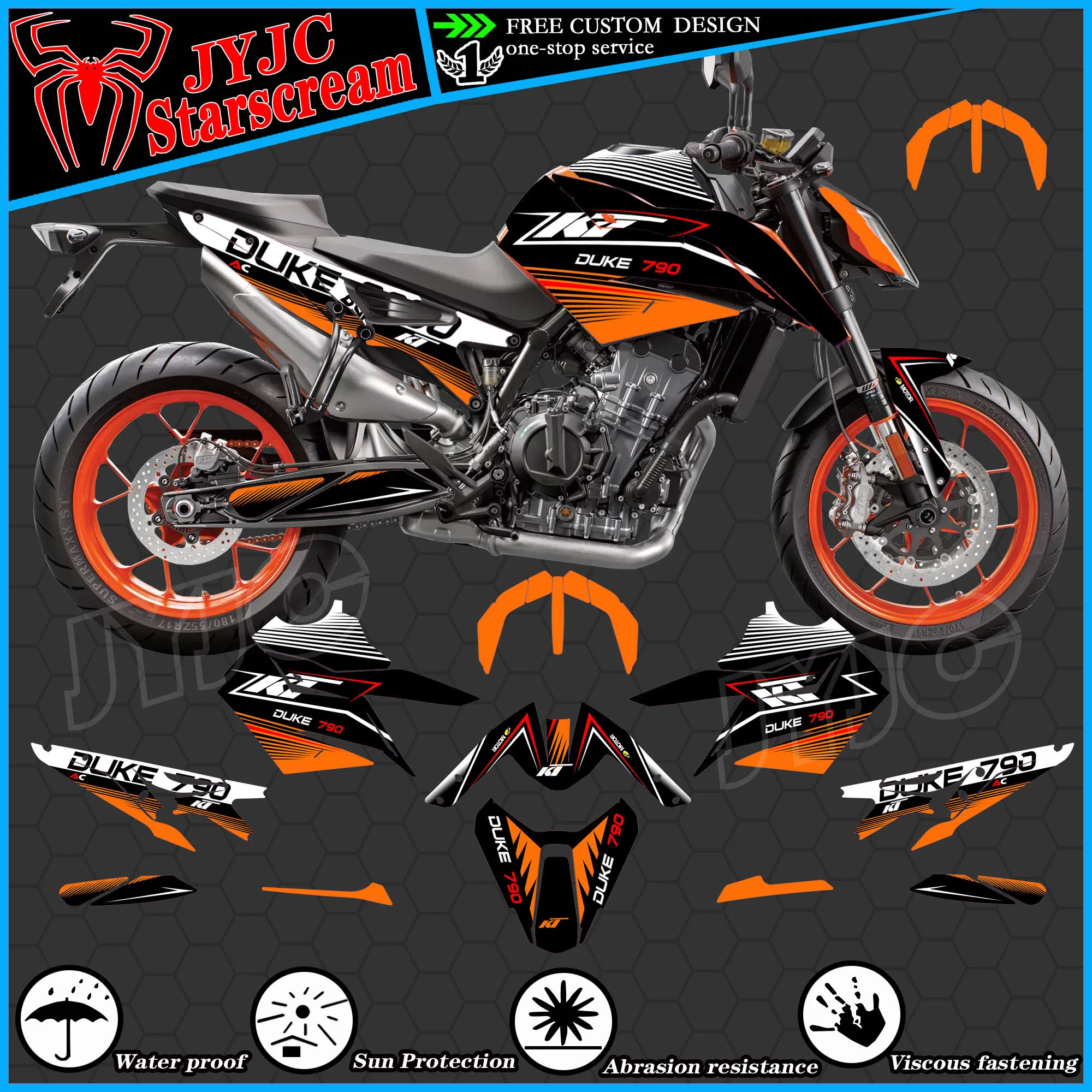 Graphic Kit for KTM 2018 2019 2020 2021 2022 DUKE 790 890 Motorcycle Decal Stickers