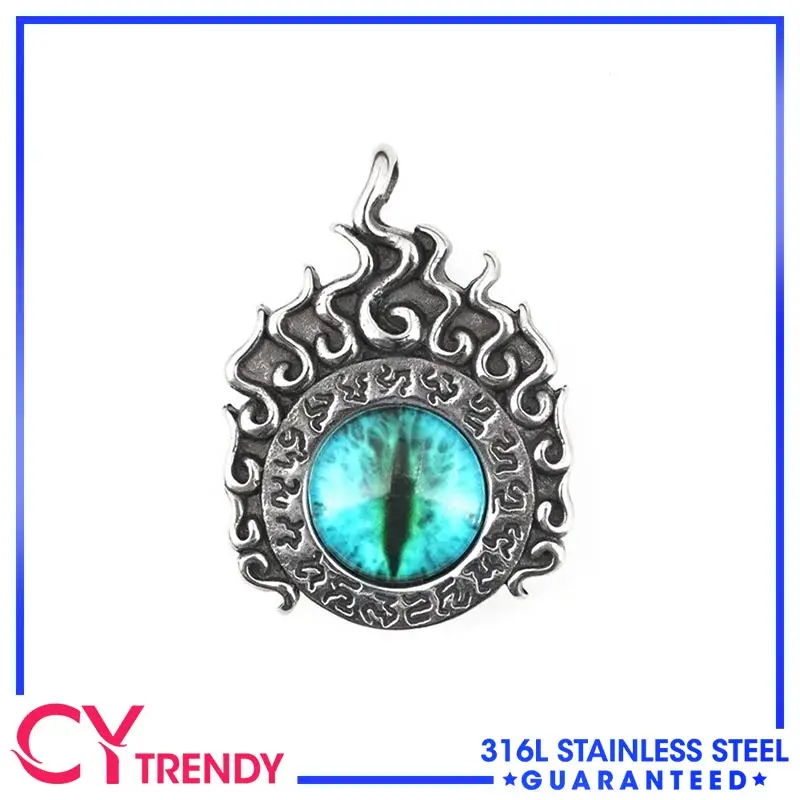 

Luxury and niche design, high-end stainless steel jewelry, men's flame necklace, devil's eye hair clothing chain