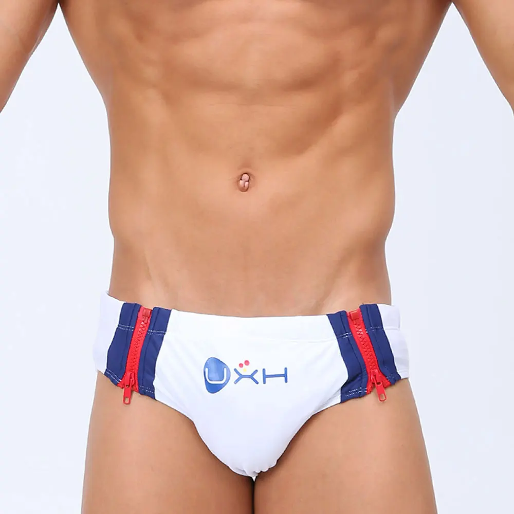 Herren Bades horts Reiß verschluss sexy Beach wear Badeanzug Bade bekleidung Badehose Strand Surf Shorts Badeanzug Sunga Höschen männlich – Detail 2
