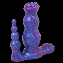  New FAAK Wireless Control Vibrator Dog Knot Vibrating Dildo Clit Stimulate Anal Plug Prostate Massage USB Recharge Sex Toys Shop 