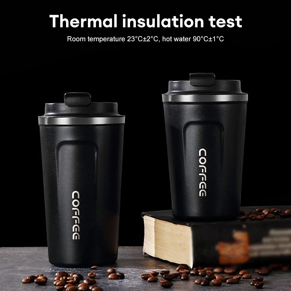 380ML/510ML Stainless Steel Car Coffee Cup Leakproof Insulated Thermal  Thermos Cup Car Portable Travel Coffee Mug