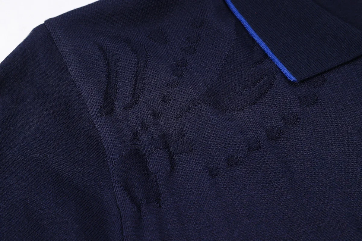 OECHSLI T-shirt Silk 2025 New Men's short Sleeve Breathable geometry pattern and Solid color Suitable for gentleman M-5XL 6
