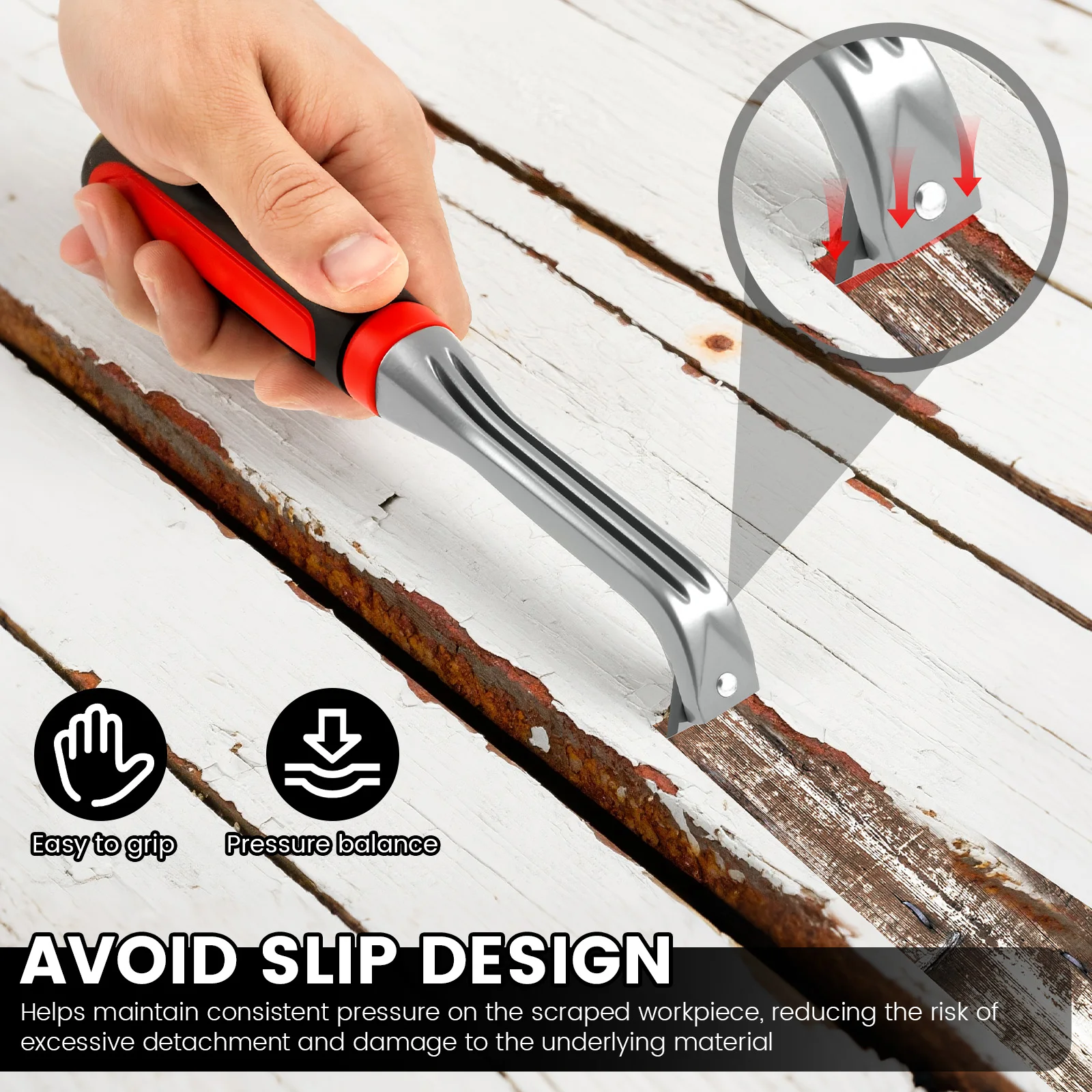Paint Scraper Tool Ergonomic Paint Scraper Heavy Duty Carbide Tools Multi-purpose for Painting Woodworking Adhesives Removing - 5