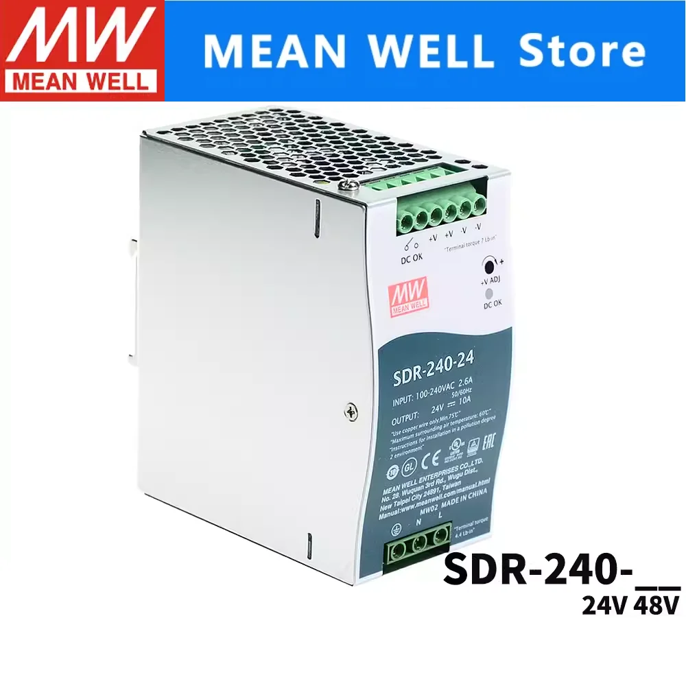 MEAN WELL SDR-240-24 24/48 240W 단일 그룹 출력 산업용 DIN..