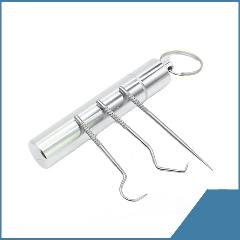 Stainless Steel Toothpick Set Metal Flossing Tools With Portable