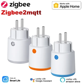 Homekit Tuya Smart Zigbee 3.0 Power Plug 16A EU Outlet Meter Remote Control Work With Zigbee2mqttt and Home Assistant Tuya Hub