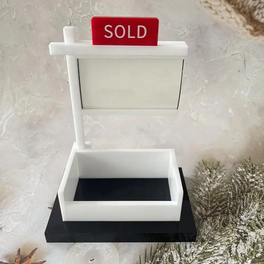 판매용 표지판 부동산 명함 홀더 나무로 만든 탈착식 데스크탑 카드 디스플레이 스탠드 공간 절약 설치가 용이함