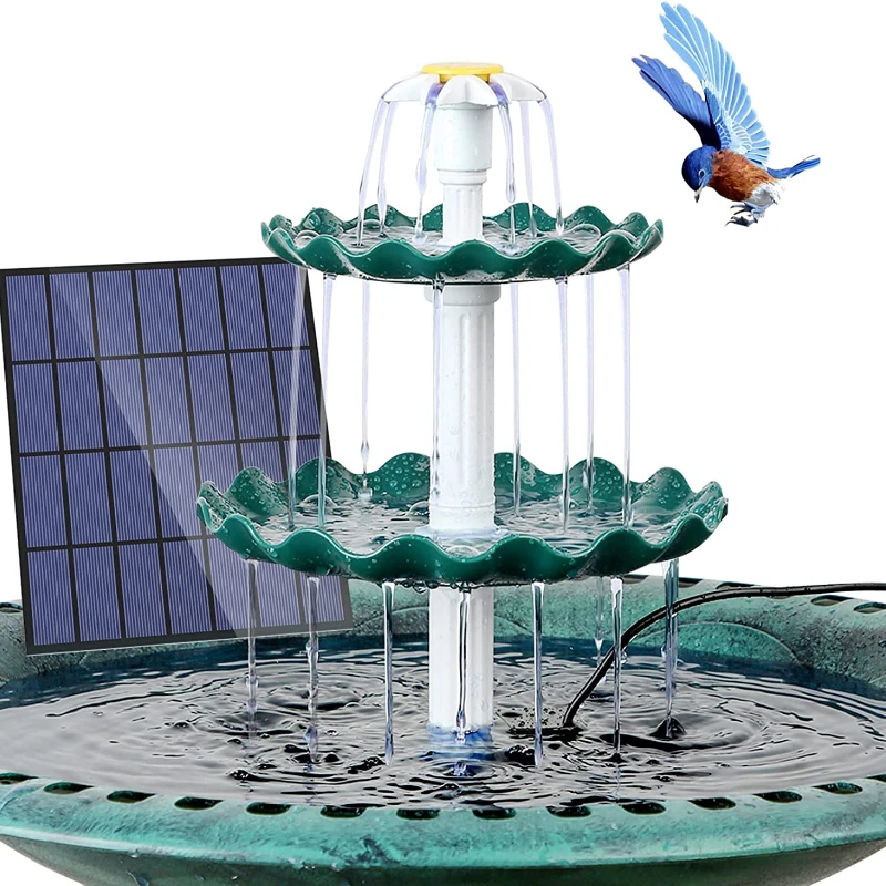 3 Tiered Bird Bath 3W Solar Pump DIY Solar Fountain Detachable Suitable for Bird Bath Garden Decoration solar fountain,water fountain,garden pond fountain