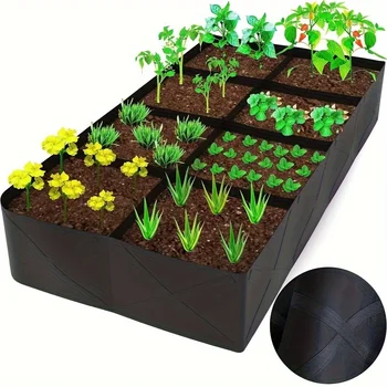 [Lit de jardin surélevé extra-large] Kit de lit de jardin surélevé extra-large à 8 grilles – Jardinière rectangulaire durable et résistante aux intempéries 1