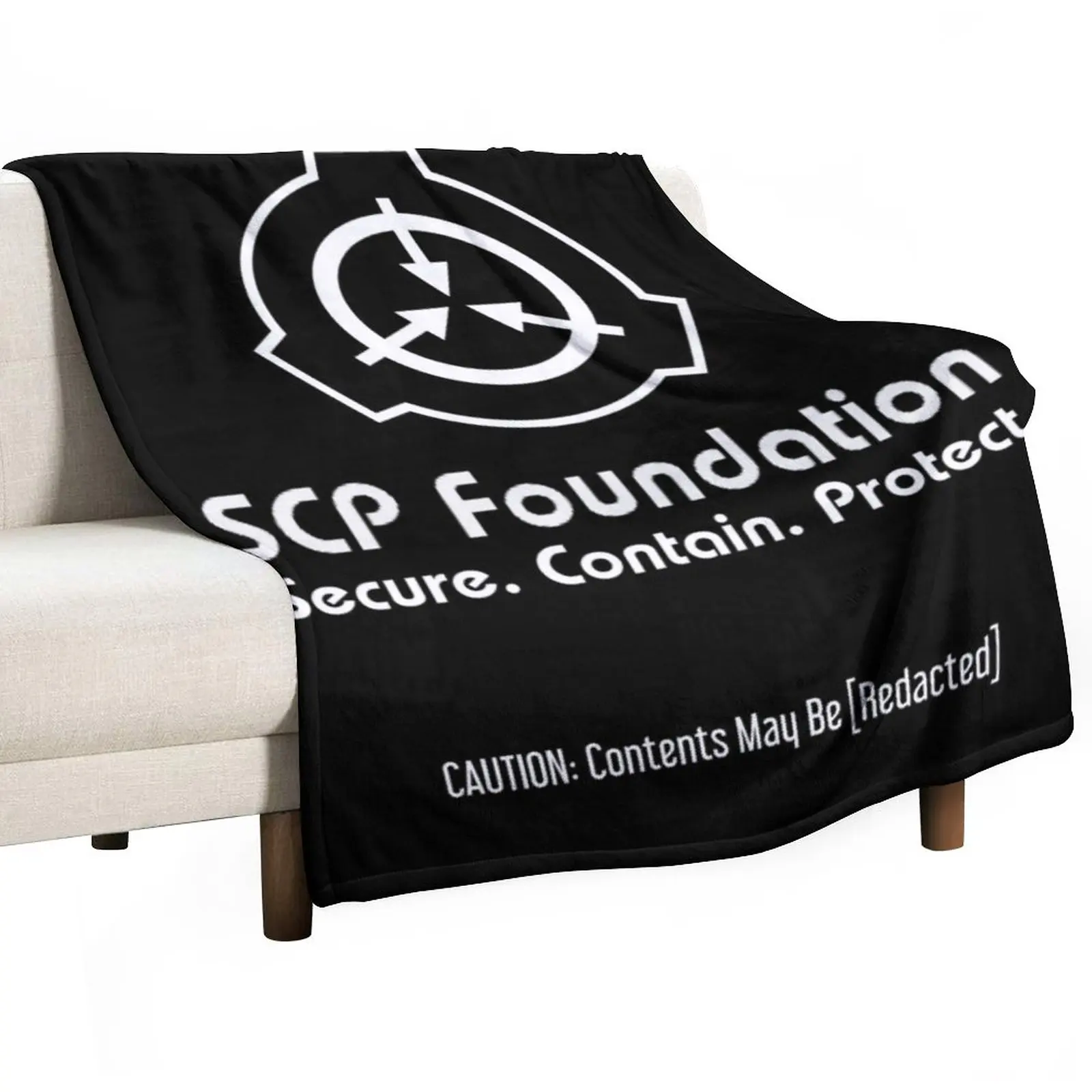 

SCP Foundation: Contents May Be [Redacted] (Black) Throw Blanket Fashion Sofas Luxury Blankets